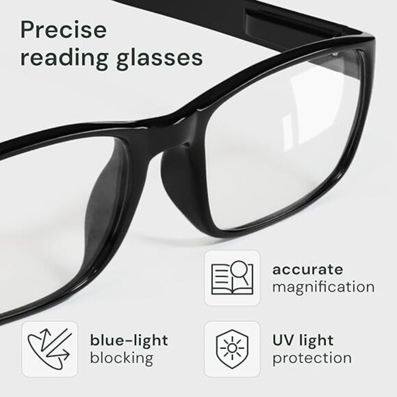 NEW 2 pairs Reading Glasses Men/Women, Eyeglasses, Blue Light Readers +1.75 - Picture 4 of 6